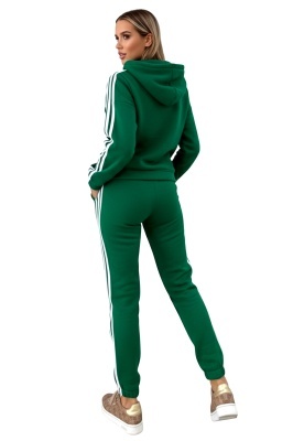 Trening vatuit VELORA, hanorac cu fermoar si pantaloni cu banda elastica, Verde detaliu spate