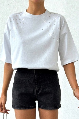 tricou dama cu pietre stralucitoare