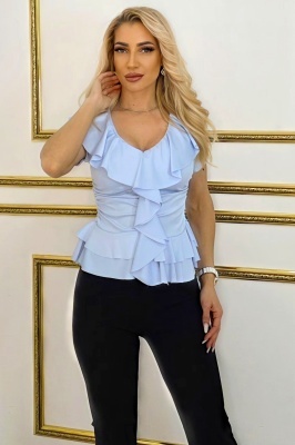 bluza dama eleganta cu volane si jabou pentru evenimente bleo