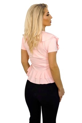 bluza roz dama eleganta usor de asortat in tinute diverse maneca scurta