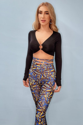 Bluza scurta Lidia, cu decolteu amplu, Negru5