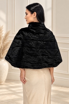 Blana ecologica Ottavia, cu brosa si prindere pe interior, Negru, Marime OneSize detaliu spate