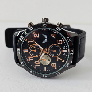 Ceas barbatesc Ulysses BETA, cu quartz si cadran din otel inoxidabil, in cutie eleganta, Negru 2