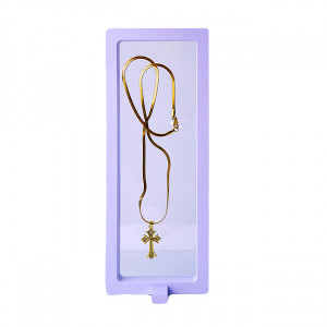 Colier unisex din inox, Hope, cu pandativ tip cruce, ambalat in cutie deosebita, Black Crystal 1