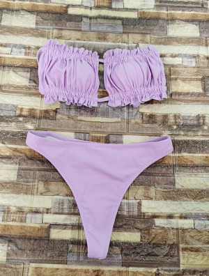 Costum de baie Cuba, cu trei piese, mov