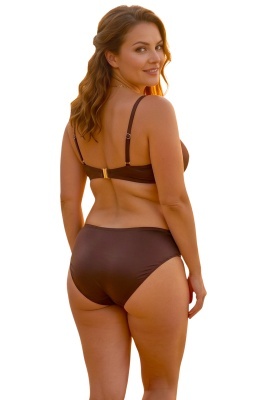 costum de baie doua piese maro cu bust buretat