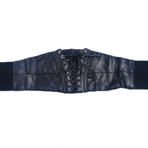 Curea lata tip corset din piele ecologica cu impletitura