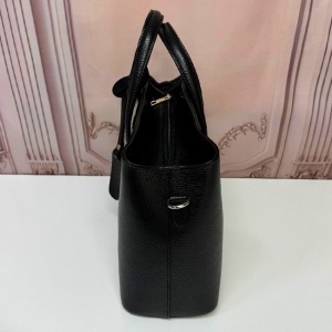 Geanta Business Tote, din piele naturala si curea detasabila, Negru detaliu