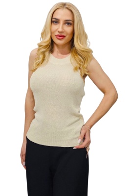 bluza fara maneci de dama crem