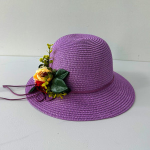 Palarie de plaja ChiClove cu flori, Lila
