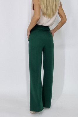 Pantaloni eleganti Palma, cu talie inalta, Verde imperial2