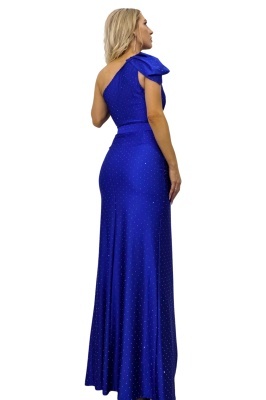 rochie de gala cu design asimetric si talie accentuata
