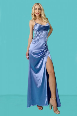 Rochie lunga cu corset, Astoria, albastru