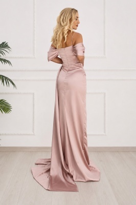 Rochie lungă neagră SABella pentru nuntă, gală și evenimente elegante roz prafuit