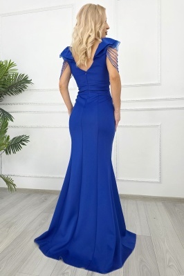 rochie lunga albastra pentru evenimente cu design sofisticat