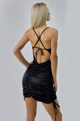 Rochie satinata Acelya, cu bretele subtiri, reglabile1