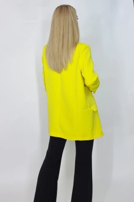 Sacou casual BLUMY, cu lungime medie si clapete, Galben, Marime batal XL/2XL spate