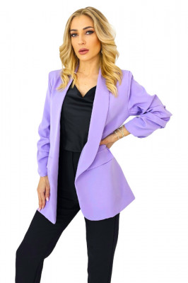 Sacou casual Nora, de lungime medie, Lila, Marime S/M 3