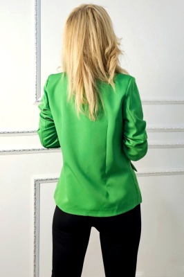 Sacou dama Zayre, cu butoni si buzunare decorative, Verde smarald, Marime S/M detaliu spate