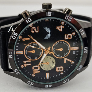 Ceas barbatesc Ulysses BETA, cu quartz si cadran din otel inoxidabil, in cutie eleganta, Negru 3