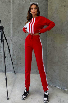 Compleu sport One Balance, bluza cu manseta tip manusa, snur in talie si pantaloni cu banda elastica, Rosu 2
