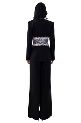 pantaloni eleganti cu talie elastica la spate