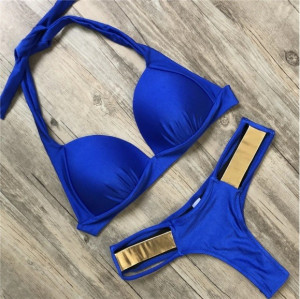 Costum de baie albastru doua piese Stefany