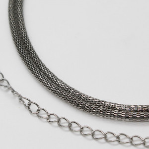 Curea metalica elastica dubla, Wilmiem, Argintiu