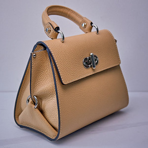 Geanta eleganta, PoshPurse, din piele naturala, de tip business si inchidere laterala, Maro 2