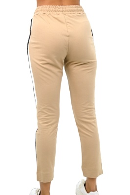 Pantaloni sport FlexLine, cu vipusca si lungime asimetrica, Crem 6