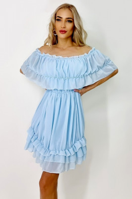 Rochie Divisim, vaporoasa, Albastru2