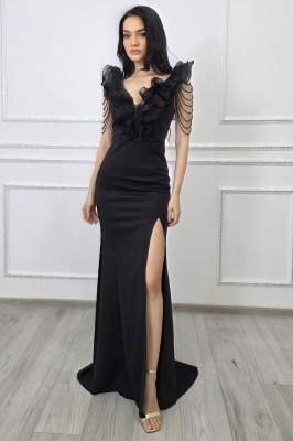 rochie neagra dama premium cu tull si aplicatii cu cristale