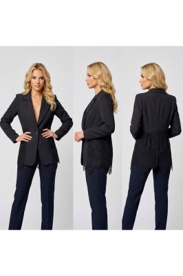 sacou elegant negru cu finisaje rafinate