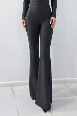 Salopeta evazata NALY, cu fermoar si guler tunica, NEGRU