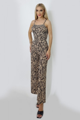 Salopeta larga Olympia, Animal print-leopard2