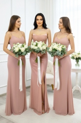 Set 5x Rochie lunga satinata MaryVelle, cu corset, Roz pudrat, Marime S/M