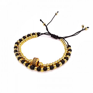 Set Gemma, doua bratari unisex, cu bile din inox si cristale de zirconiu1