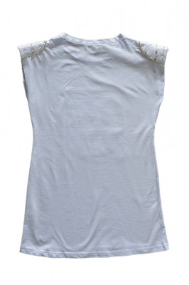 Tricou dama lung, cu imprimeu "sandale", Alb5