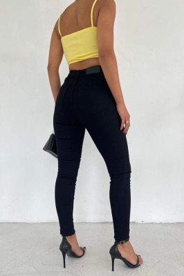 Blugi dama Peyoa, skinny, elastici cu talie inalta