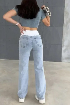 Blugi mom slimfit Taipei, textura fara elastan, in doua nuante si inchidere cu nasturi 2