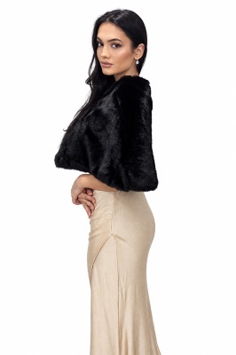 Blana ecologica Paola vazuta din lateral, in nuanta neagra, cu croiala scurta si aspect elegant, potrivita pentru tinute de ocazie.