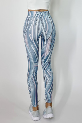 Colanti fitness Ping, cu imprimeu abstract multicolor5