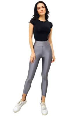 slim fit gri satinat