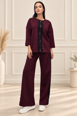 Compleu casual pentru femei Alberta, cu bluză lejeră și pantaloni largi