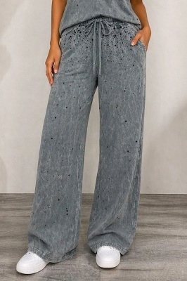 compleu dama modern gri cu efect washed si croiala lejera