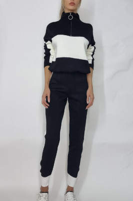 Compleu dama, doua piese din tricot, Parker, Negru