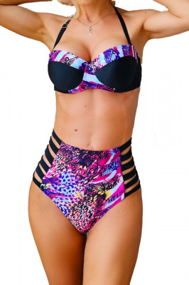 Costum de baie doua piese XIO, batal, sutien cu balene de sustinere si slip clasic, Fucsia3