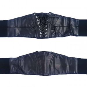 Curea lata tip corset din piele ecologica cu impletitura