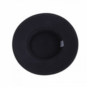 Palarie boater din stofa, Catchy, cu calota inalta si aspect uniform, Negru 1