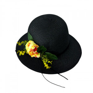 Palarie de plaja ChiClove cu flori, Negru1